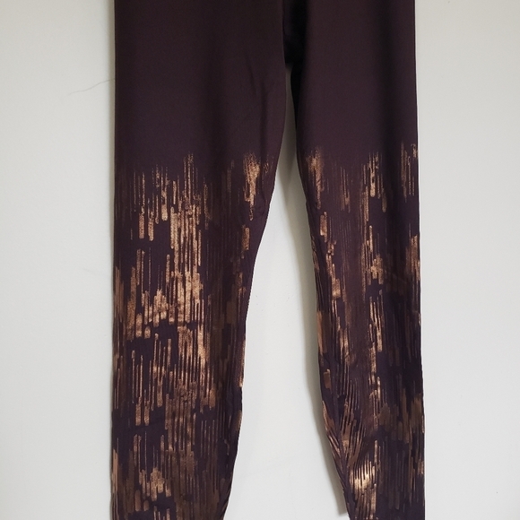 JoyLab Shine High Waisted Leggings 7/8 Length Brown Copper Womens Size XS New - Picture 5 of 10